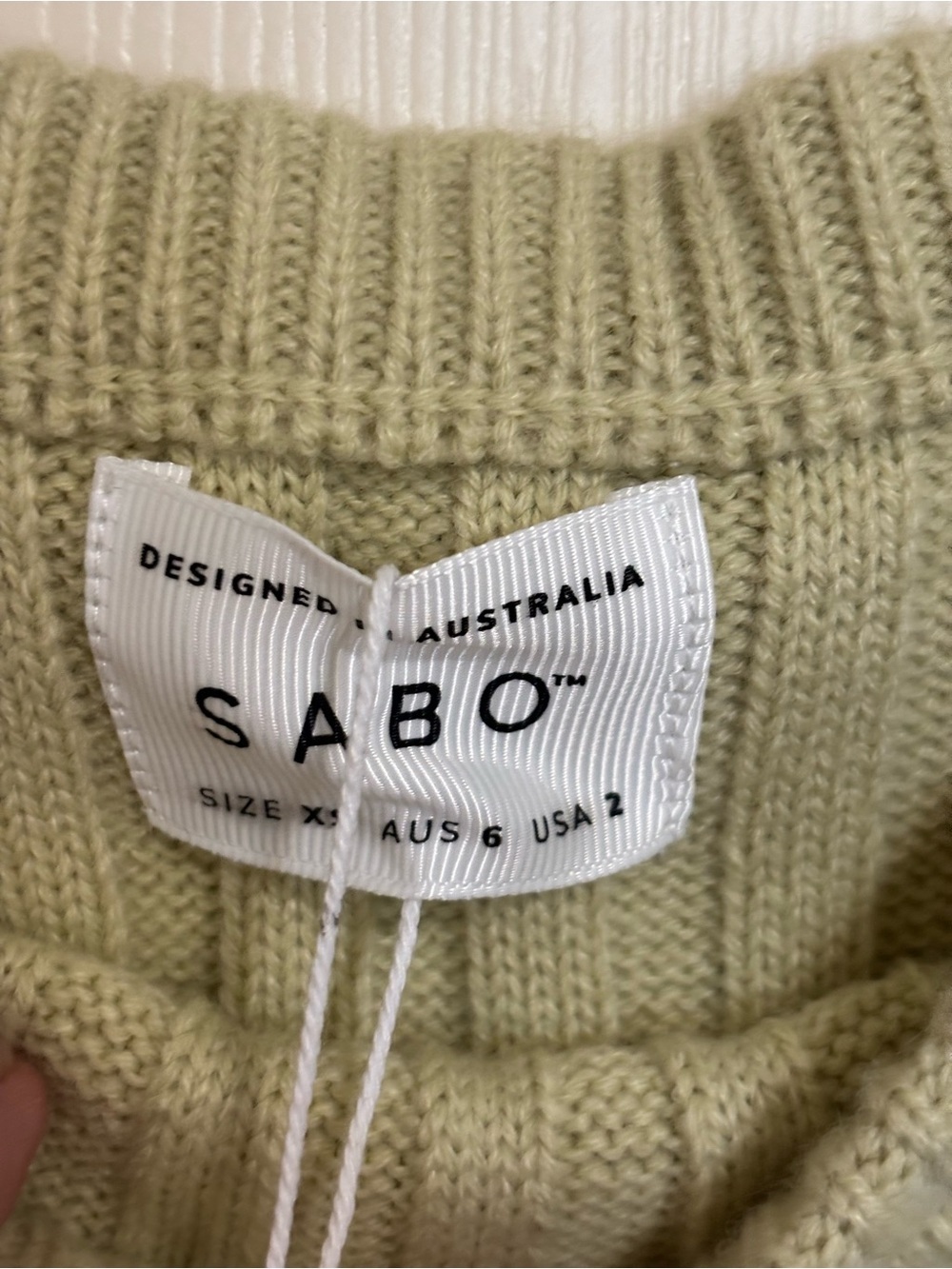SABO Skirt Ribbed Knit Mini Skirt XS Sage Green Australian Boutique summer skirt - Picture 4 of 6